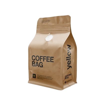 kwaliteit  Custom Printed Pouch Recyclable Eco Friendly Zipper Bag Packing Biodegradable Kraft Paper Compostable Bean Coffee Bags With Valve fabriek