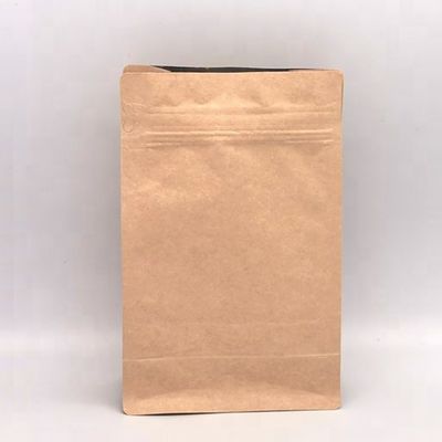 kwaliteit  Kraft Paper Moisture Proof Coffee Bag With Valve 100g Kraft Paper Flat Bottom Coffee Bag Craft Paper Pouch Plastic Packaging Bag With Valve fabriek
